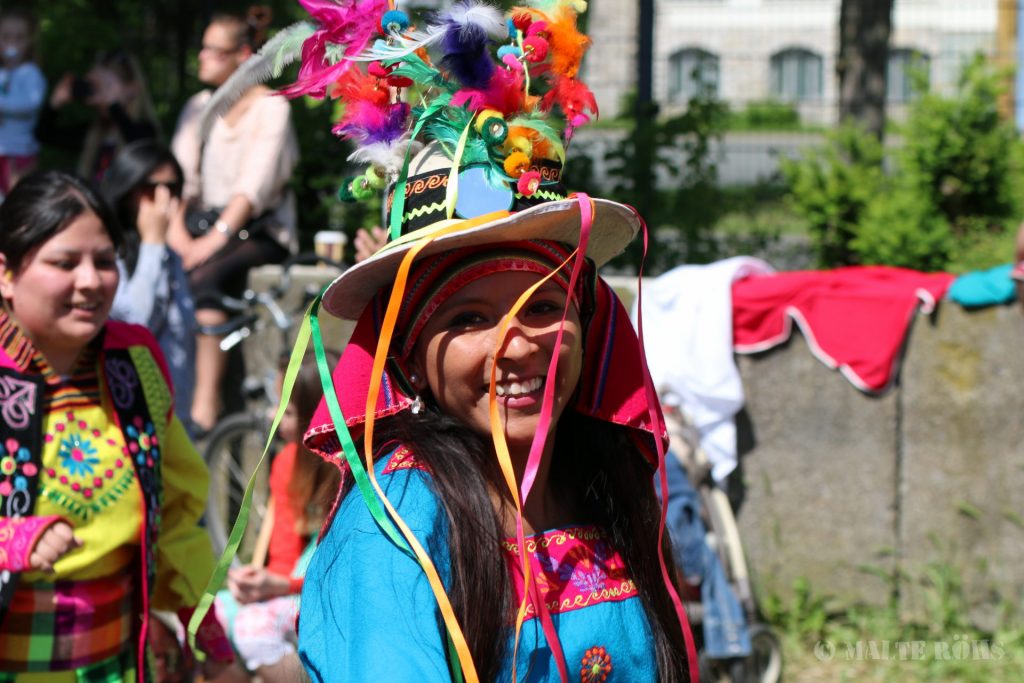 Woman with a beautiful traditional dress during the Carnival der Kulturen 2015 in Bielefeld