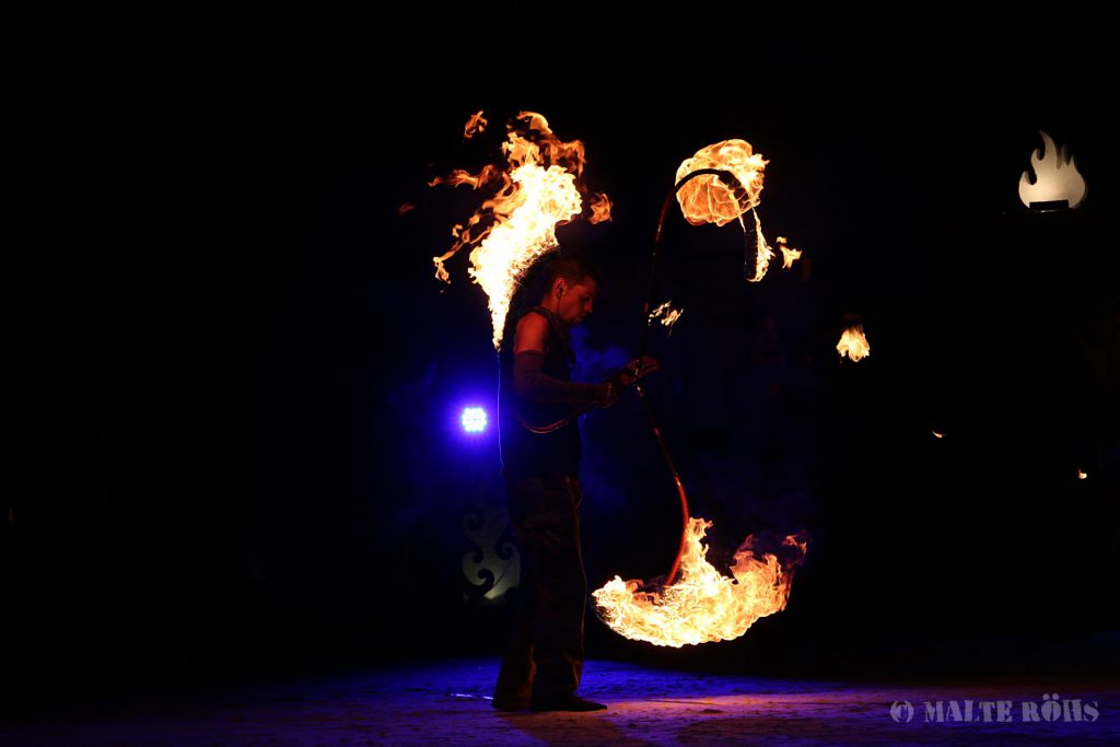 Fire performance on the fire space during the European Juggling Convention (EJC) 2016 in Almere, Netherlands