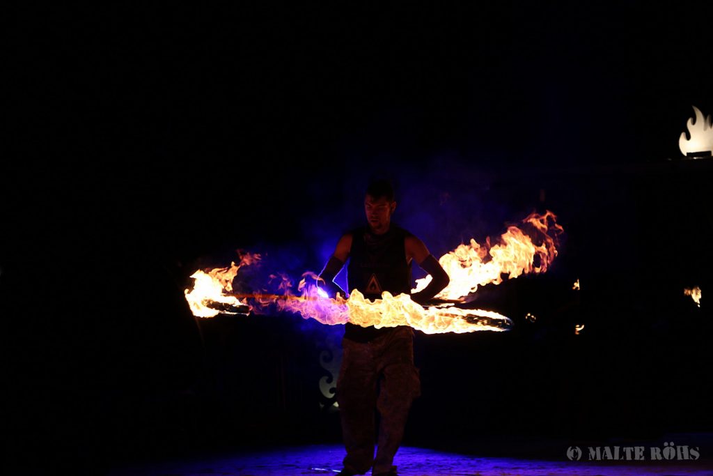 Fire performance on the fire space during the European Juggling Convention (EJC) 2016 in Almere, Netherlands
