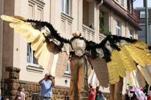 Stilt walker during the Carnival der Kulturen, Bielefeld 2019